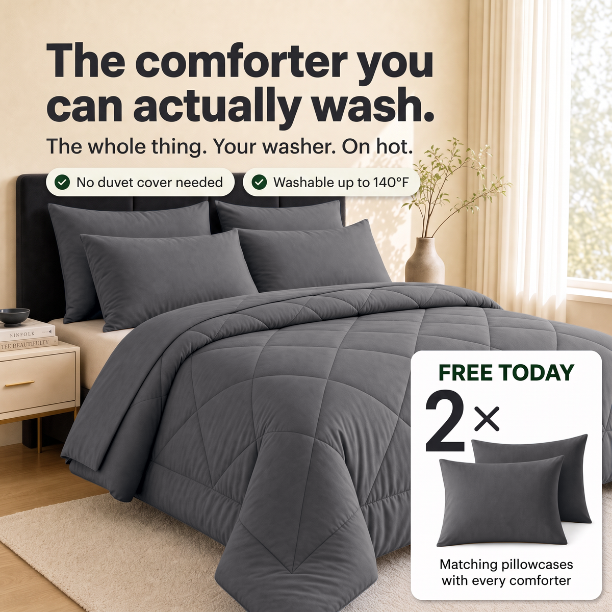 EasyComfort™ All-in-One Comforter: Machine Washable at Home, No Duvet Cover Needed