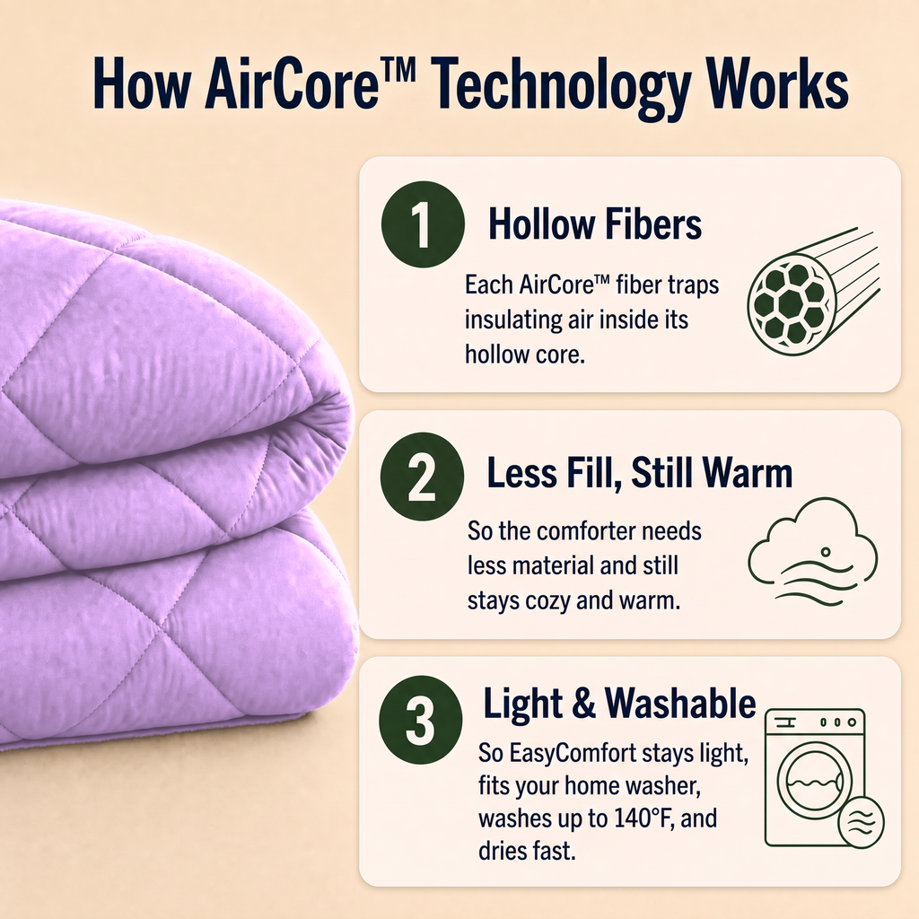 EasyComfort™ All-in-One Comforter: Machine Washable at Home, No Duvet Cover Needed
