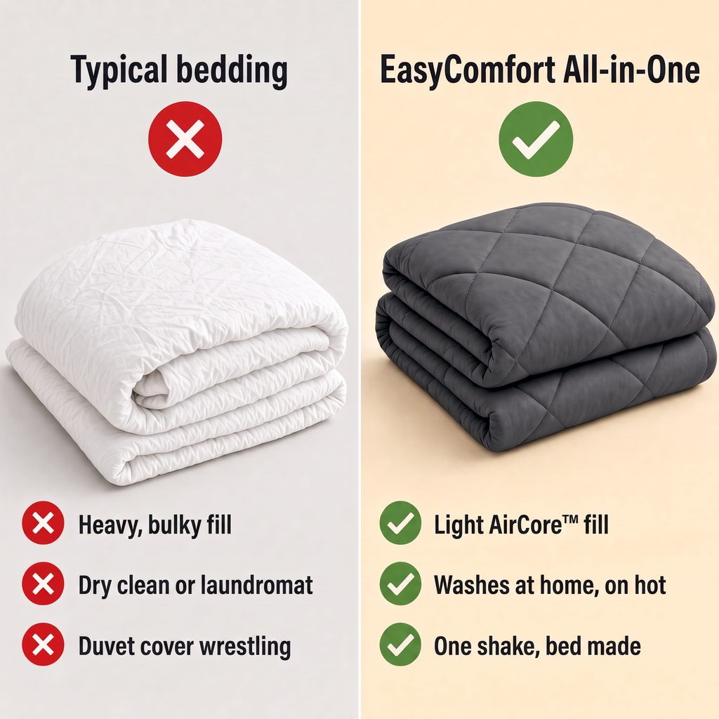 EasyComfort™ All-in-One Comforter: Machine Washable at Home, No Duvet Cover Needed