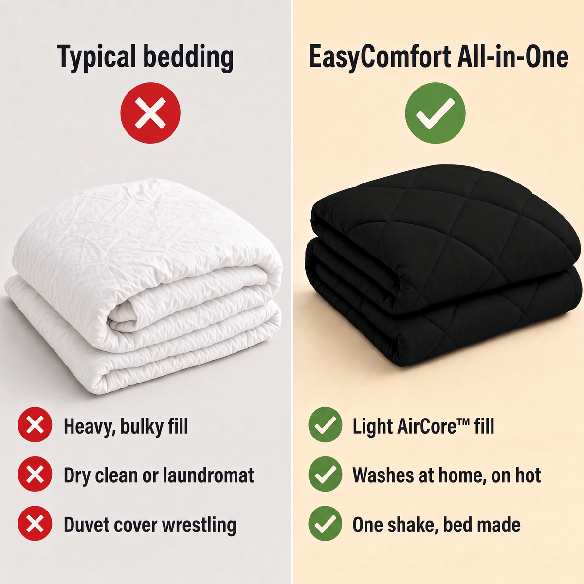 EasyComfort™ All-in-One Comforter: Machine Washable at Home, No Duvet Cover Needed
