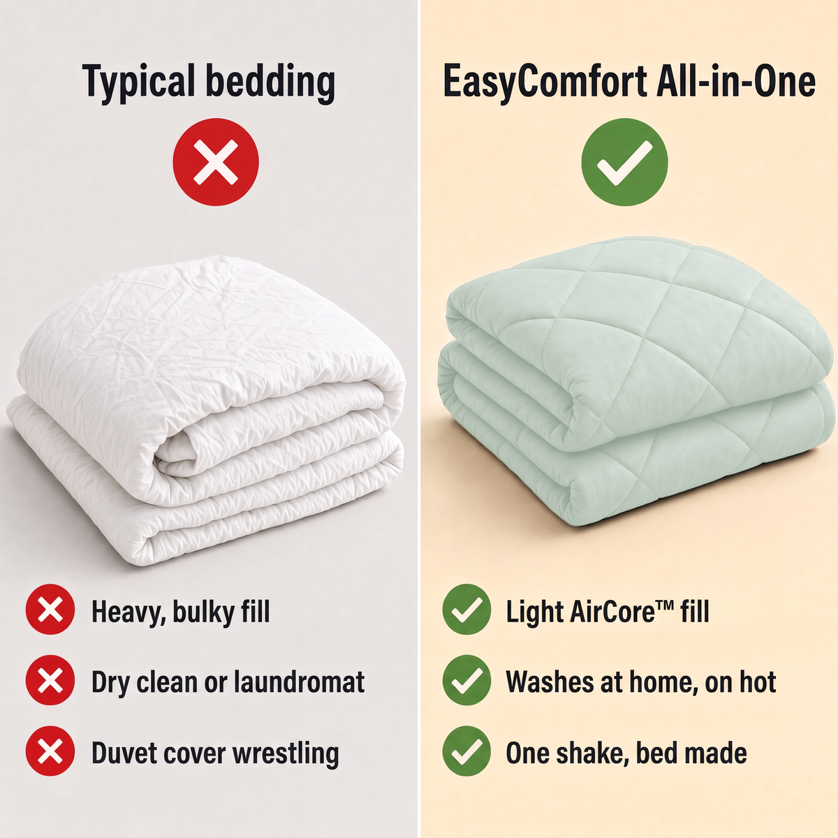 EasyComfort™ All-in-One Comforter: Machine Washable at Home, No Duvet Cover Needed