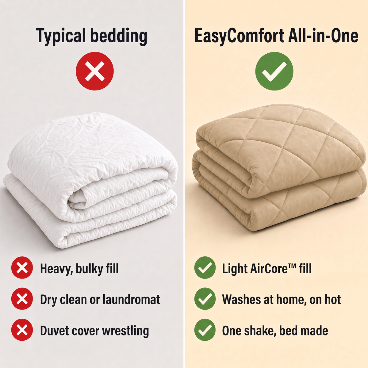 EasyComfort™ All-in-One Comforter: Machine Washable at Home, No Duvet Cover Needed