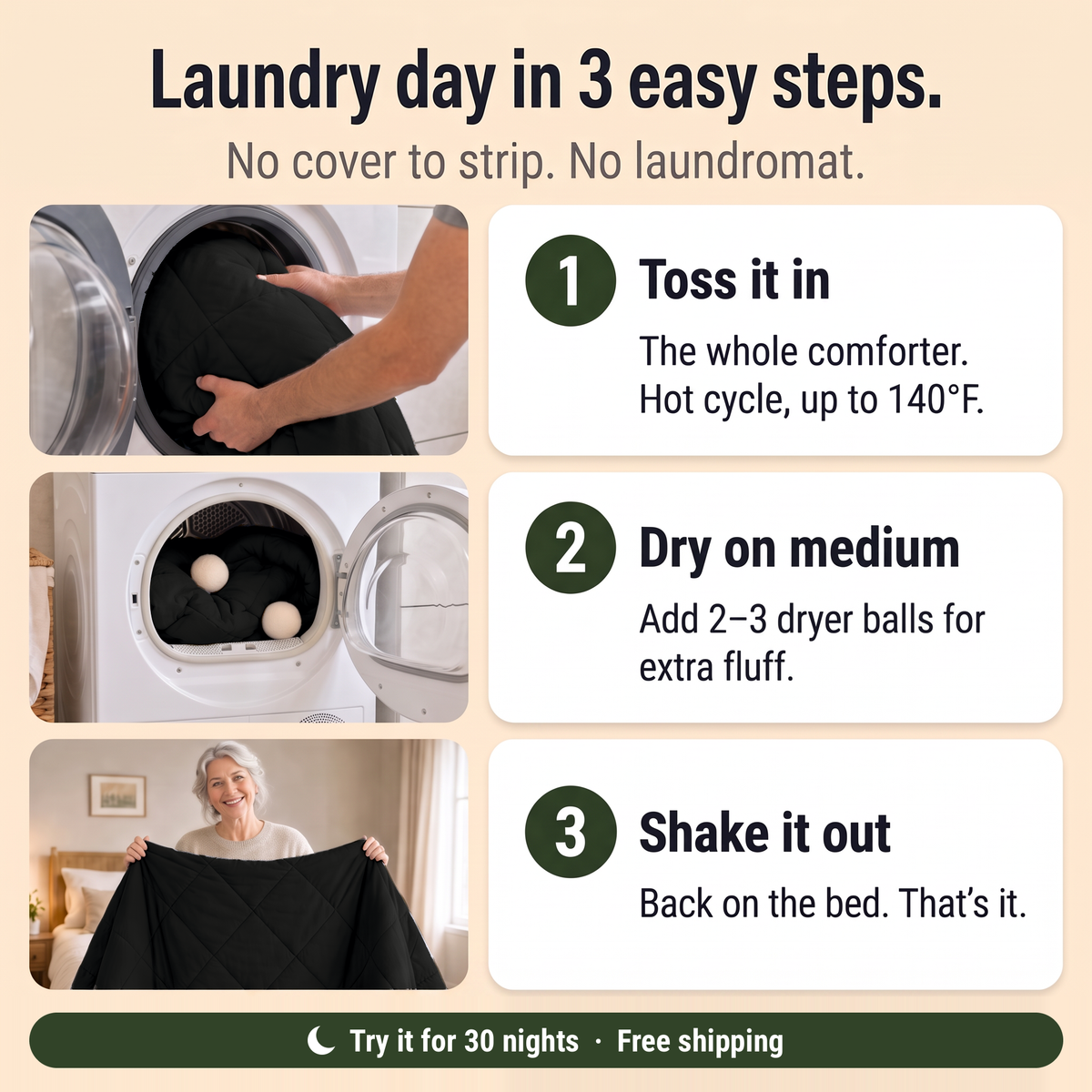 EasyComfort™ All-in-One Comforter: Machine Washable at Home, No Duvet Cover Needed