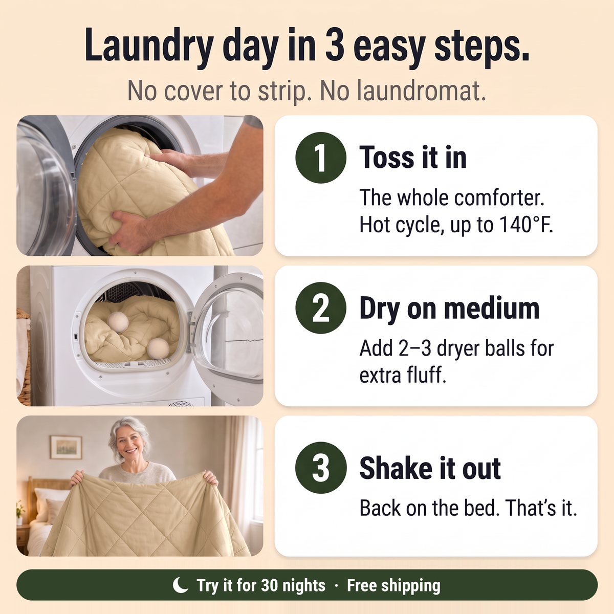 EasyComfort™ All-in-One Comforter: Machine Washable at Home, No Duvet Cover Needed