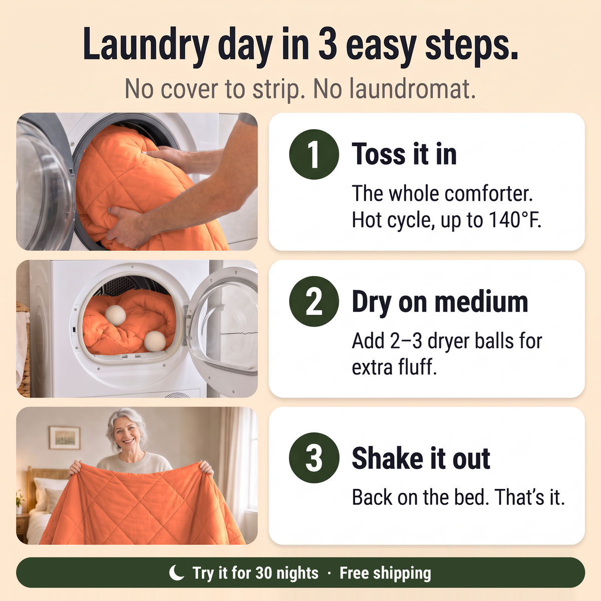 EasyComfort™ All-in-One Comforter: Machine Washable at Home, No Duvet Cover Needed