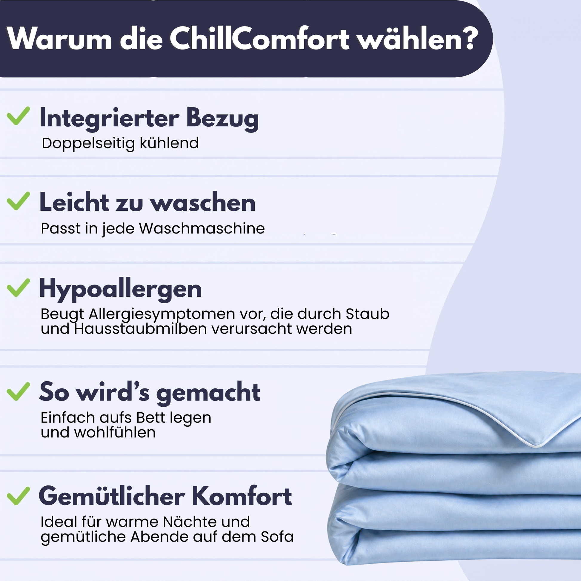 ChillComfort™ kühlende Bettdecke