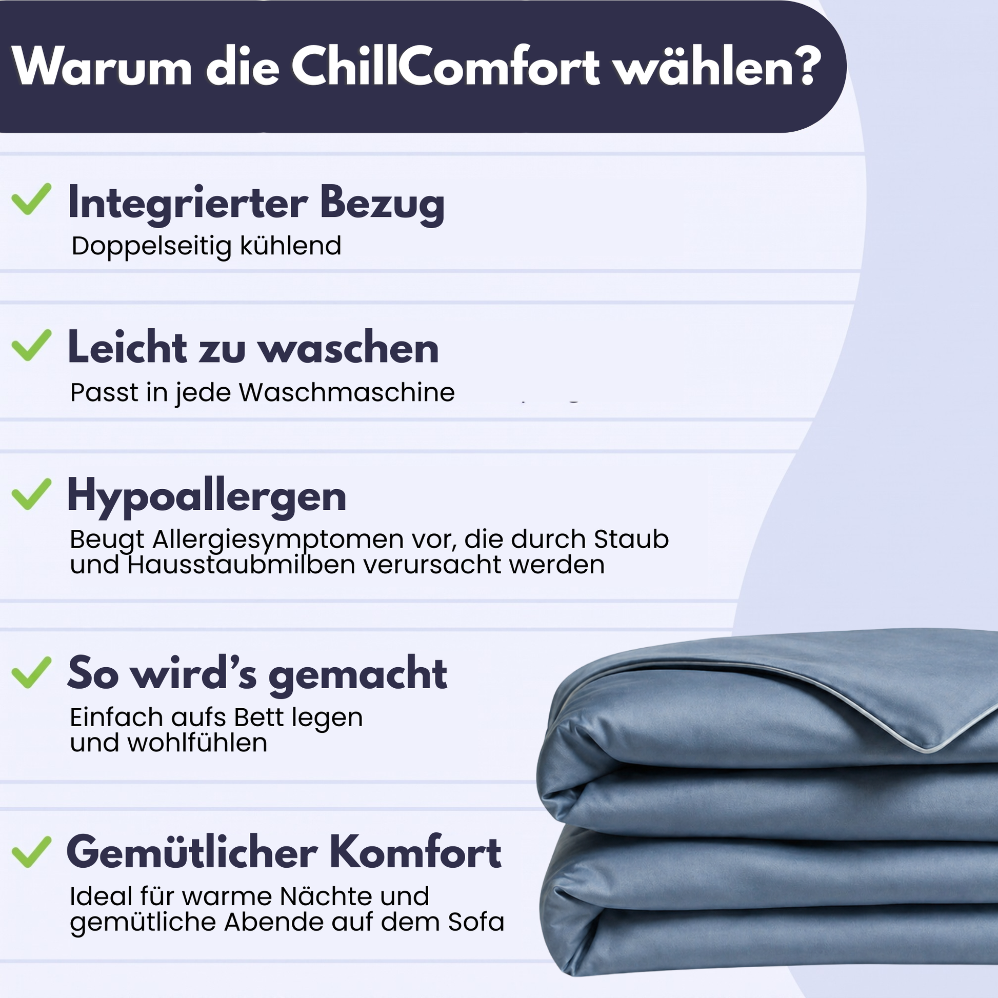 ChillComfort™ kühlende Bettdecke