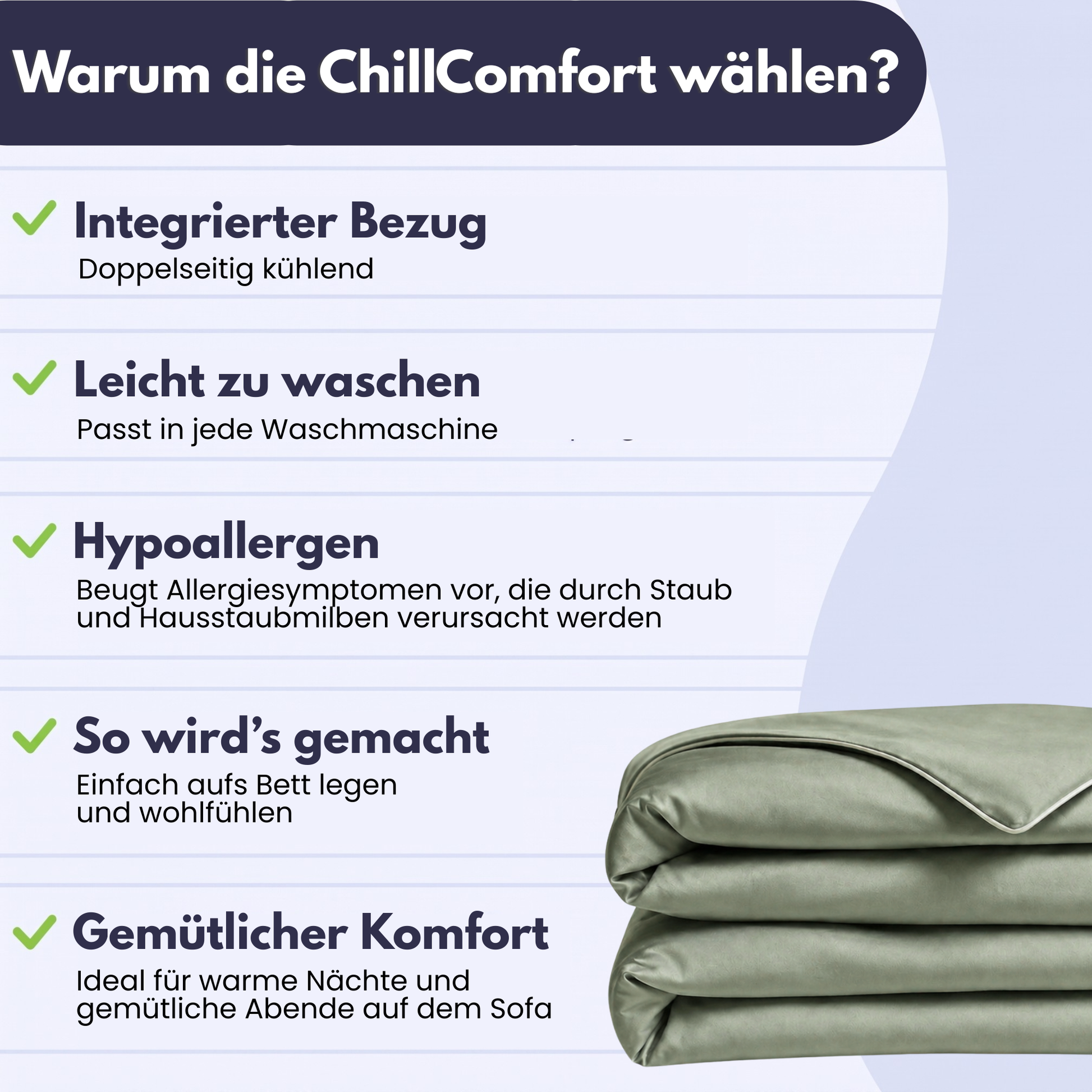 ChillComfort™ kühlende Bettdecke