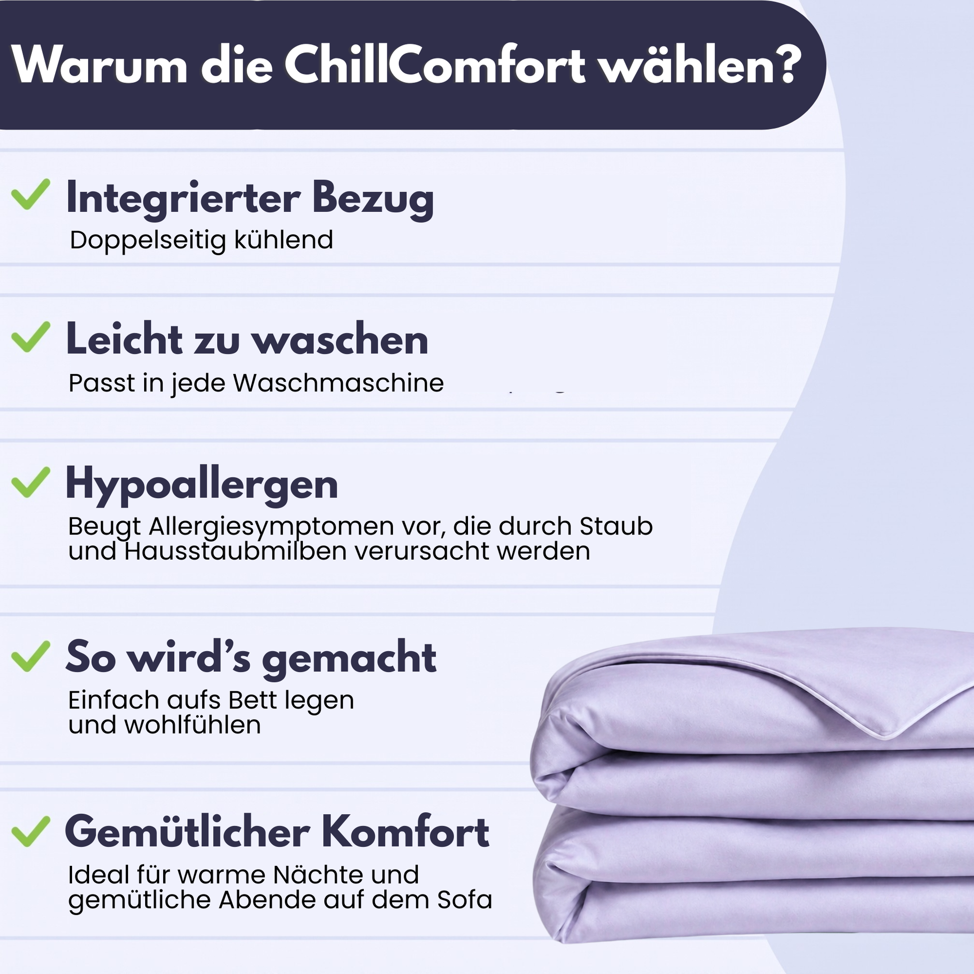 ChillComfort™ kühlende Bettdecke