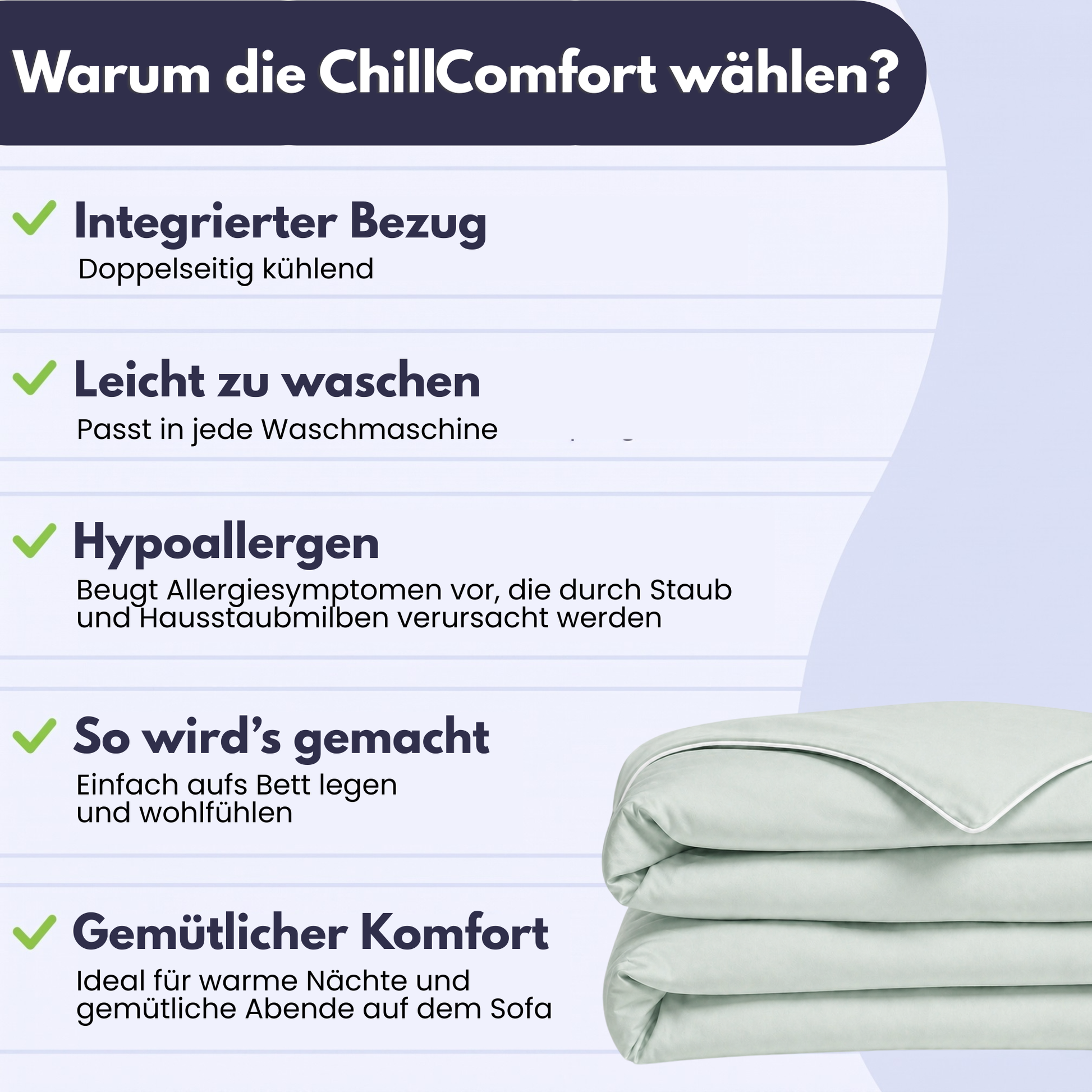 ChillComfort™ kühlende Bettdecke
