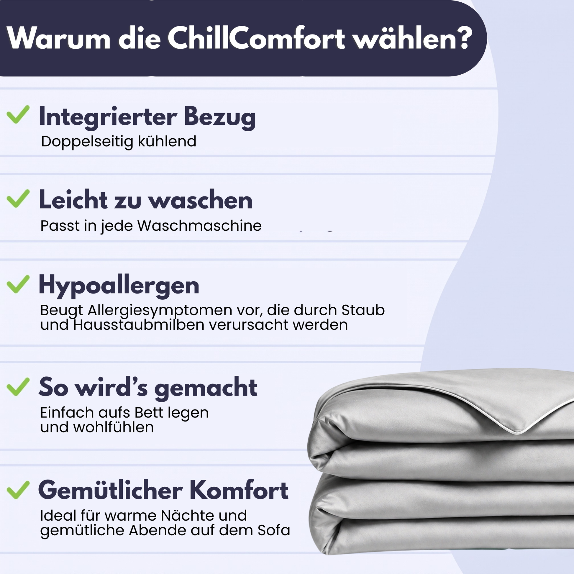 ChillComfort™ kühlende Bettdecke